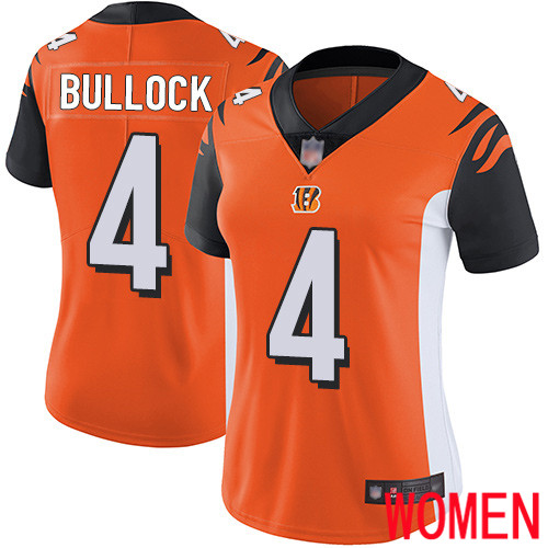Cincinnati Bengals Limited Orange Women Randy Bullock Alternate Jersey NFL Footballl #4 Vapor Untouchable->cincinnati bengals->NFL Jersey